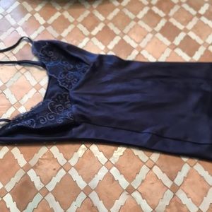Navy lace slip top